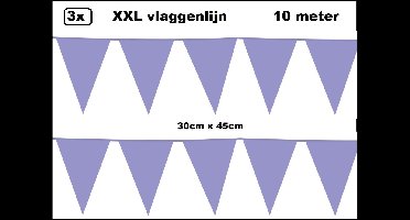 3 stuks XXL Vlaggenlijn lila 30cm x 45cm - Giga vlaglijn themafeest party festival
