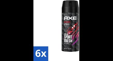 6 x Axe - Deodorant Bodyspray - 48hrs Sport Fresh - Recharge - Arctic Mint & Cool Spices - 150 ml - Axe Deodorant - Axe Bodyspray - Axe Sport Fresh - Axe Ice Chill - Deodorant Sport