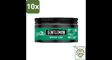 10 x Got2B - Texture Clay - Gentleman - 100 ml - Grootverpakking - Gentleman Texture Clay - Haar Textuur - Matte Finish - Stijlvol Haar - Natuurlijke Look