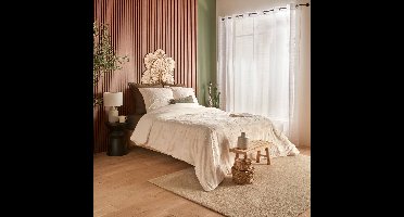 3-delige beddenset van gewassen microvezel met getufte motieven