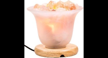 Zoutkristallamp - 19 - Hout - Glas - Mineraal - 1700 - M