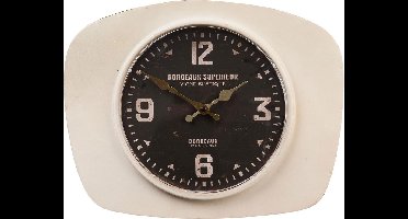 Clayre & Eef Clayre & Eef tafelKlok wit bruin 37x5x29 cm / 1xAA