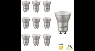 Lybardo - GU10 LED Lamp - 35mm - 10-pack - 3.5W Dimbaar - 2700K Warmwit Licht
