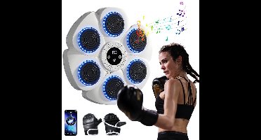 Smart Bluetooth Boksmachine Pro Serie – Interactieve Bokstrainer – Wit – Pools – Inclusief Bokshandschoenen