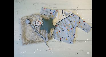 Maminobaby.nl | Baby geschenkset jongens | Knuffeldoekje ster | Handmade speenkoord | Kraamcadeu | Babyshower