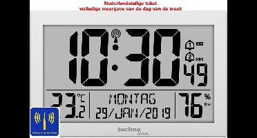 Klok - weergave van - datum - temperatuur - luchtvochtigheid / hygrometer - 80WS16