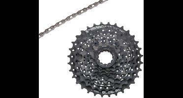 Shimano HG31 11-32T 8speed cassette + 116l 8s Ketting - Geschikt voor 8, 16 of 24 versnellingen