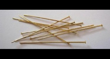Kettelstiften met Kop – Goudkleurig – 32 mm – Hobby & Crafting Fun - 100 stuks