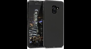 DrPhone SH1 Siliconen hoesje - TPU case - Ultra dun flexibele hoes - Geschikt voor Galaxy A8 2018 - Zwart