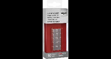 magneet voor glasbord Sigel 10x10x10mm vernikkeld sterk 10 stuks SI-GL193