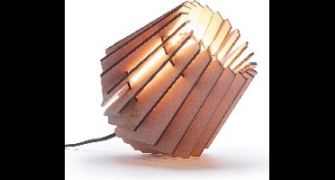 Van Tjalle en Jasper | Mini-spot tafellamp - Aged Pink | Bouwpakket | MDF (hout) | Oud Roze | E14 fitting | Laser gesneden | Sfeer licht | schemerlamp | Dutch Design