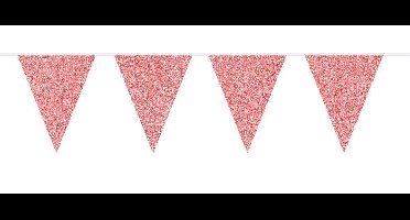 Folat - Vlaggenlijn Glitter Rood (6 meter) - Valentijnsdag versiering - Valentijnsdag cadeau - valentijnsdag