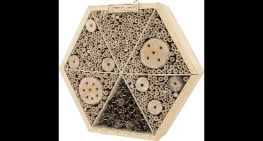Natuurmonumenten Insectenhotel Suraj - Large - 8x34x34 cm - Natuurlijk hout - Bijen - Insecten