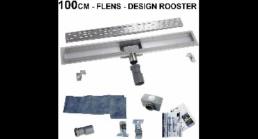 BWS Douchegoot RVS Met flens 100 cm Uitneembaar Sifon Standaard Rooster