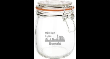 Gegraveerde Weckpot 0.75 ltr. Utrecht