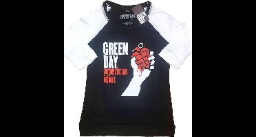 Green Day - American Idiot Raglan top - 3XL - Zwart/Wit