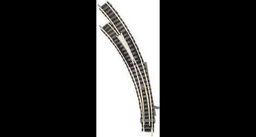 N Fleischmann Piccolo (met ballastbed) 9168 Gebogen wissel, Links 45 ° 356.5 mm, 420 mm 1 stuk(s)