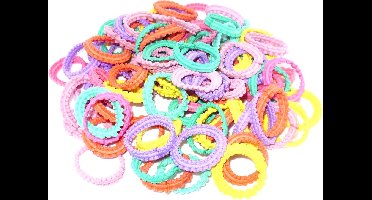 Kinderelastieken effen bandje diverse kleuren 10 stuks.