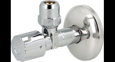 Hoekstopkraan 1/2" x 3/8" (10mm) verchroomd