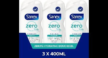 Sanex Zero% Hypoallergenic Hydrating Douchegel - 3 x 400ml - Voordeelverpakking