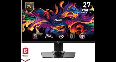 MSI MAG 271QPX QD-OLED E2 - QHD Gaming Monitor - 27 Inch - 240Hz - USB-C PD 15W