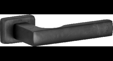 Deurkruk op rozet - Zwart - Messing - M&T - M&T Krukgarnituur Mini S, mat zwart PVD