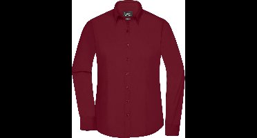 Daiber Blouse Dames Met Lange Mouwen (Wijn Rood) Maat XL