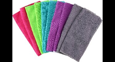 Lifetime Clean Microvezel huishoud/schoonmaakdoek - 20x - gekleurd - 30 x 30 cm
