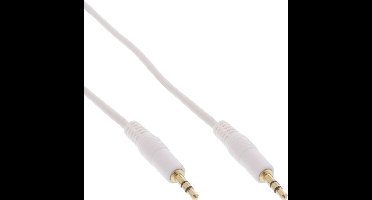 3,5mm Jack stereo audio kabel - verguld / wit - 1 meter