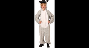 Hondenkostuum kind Unisex Grijs / Zwart Dieren Maat 164 Onesie