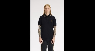 Fred Perry Twin tipped polo - black ecru dark caramel