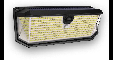 Solar wandlamp buiten 'Trival' - Met bewegingssensor - IP65 - Koud wit licht (6000K) - 500 lumen - Tuinverlichting op zonne-energie - Zwart