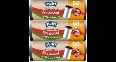 3x Swirl Pedaalemmerzakken met Fixeerband 60 liter 10 stuks