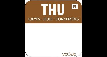 Vogue voedseletiketten donderdag kleurcode bruin