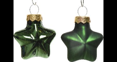 Decoris Ster Glas Glans-Mat Dennengroen 2x4.5x4cm