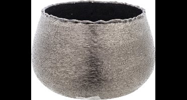 Cosy @ Home Waxinelichthouder - zilver/zwart - aluminium - 10 cm - Waxinelichtjeshouder van metaal