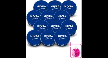 12 x Nivea – Crème – 150 ml - Bulkverpakking - Nivea Crème - Douchemop - Hydraat