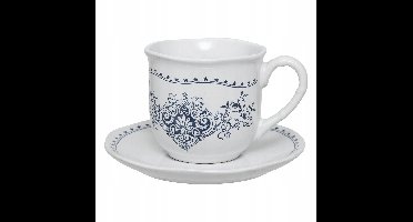 Keramische Cottage Kopjes met Schotels - Set van 2 - 180 ml