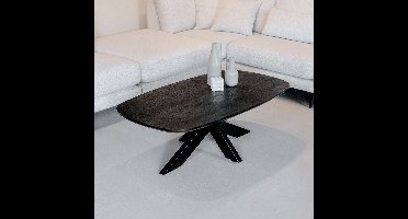 Salontafel Akagi deens ovaal acacia 120x70 cm - Zwart