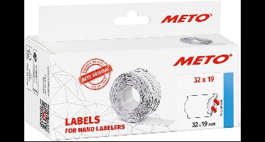 METO etiketten voor prijstangs, 32 x 19 mm, wit