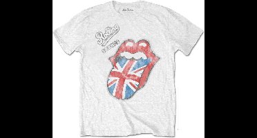 The Rolling Stones - Vintage British Tongue Heren T-shirt - L - Wit