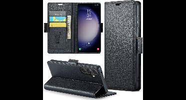 Hoesje geschikt voor Samsung Galaxy S24 - HyperCase Book Cover Kunstleer Zwart