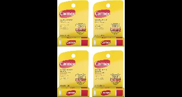Carmex Classic Medicated Balsem voor Lippen SPF 15 - Lippenbalsem - 4-pack, voor droge lippen