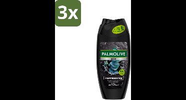 3 x Palmolive Men 3-in-1 Body Face Hair Refreshing Etherische Eucalyptusolie Zeezoutextract 250 ml - Douchegel Voor Mannen - Verfrissende Douchegel - Eucalyptusolie - Citrusolie - Hydraterende Douchegel