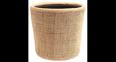 Drypot Rotan - Naturel - Groot - Rond - Ø38cm - Webbing - Giga Meubel