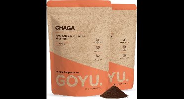 GOYU Chaga Poeder Biologisch Combideal 2x 60 gram - Paddenstoel mushroom -Vegan - Zonder toevoegingen - Lab getest - 30 dagen voorraad per zakje