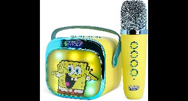 Sponge Bob - karaoke set voor kinderen - draadloze microfoon en speaker - met lichteffecten - stemvervorming