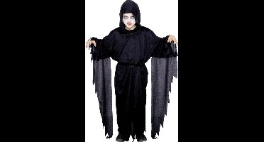 Smiffys Halloween Scream verkleedkostuum voor kinderen - zwart - mantel - met capuchon 128/140