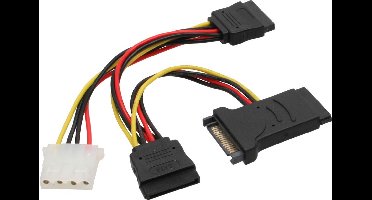 SATA (m) - 3x SATA (v) en 1x Molex (v) splitter - 0,15 meter