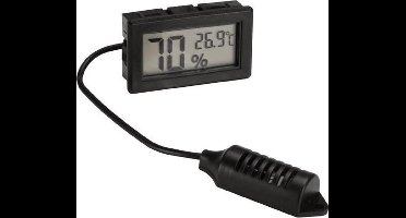 Velleman Digitale inbouw thermometer/hygrometer, groot display, abs-behuizing, meetbereik -50 °C tot 70 °C, vochtigheid 10-99 %